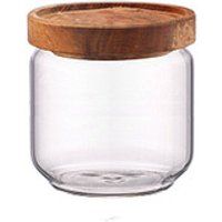 Glass Storage Jar Wooden Lid