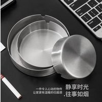 Wholesale Round Portable Unbreakable Cigarette Ashtray Customized Metal Stainless Steel Smokeless Cigar Ashtray