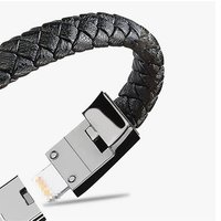Outdoor Portable Leather USB Cable Wristband Bracelet charger Sync Data Charger Cord