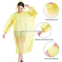 PE plastic emergency disposable raincoat rain poncho with sleeve