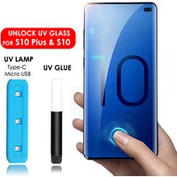 UV Glue Full Screen Protector Tempered Glass Full Cover Support Fingerprint unlock For Samsung GALAXY S10 S10 plus S10e