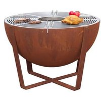Corten Steel Fire Pit BBQ Grill