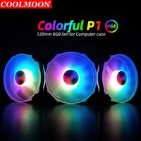 Low Price Coolmoon Colorful P1 computer cooling fan RGB 12v Controller RF remote control PC 120mm rgb fan cooler