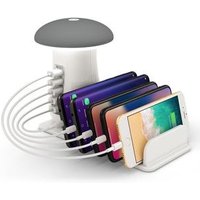 Quick Charge 3.0 Usb Charging Station With Mushroom Led Desk Lamp For iPhone/Tablet Show wish