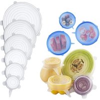 6PCS/Set Universal Silicone Lid-silicon Stretch Lids Silicone Cover Pan Spill lid Stopper Cover