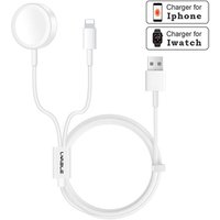 UCABLE free shipping 2 in 1 mobile phone 8 pin usb data fast charging cable magnetic wireless charger pad for watch