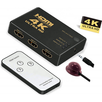 3x1 MINI HDMI Splitter 3 Port Hub Box Auto Switch 3 Input 1 Output hdmi Switcher 3D 4K HDMI With Remote Control