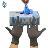 professional black elastic glue rubber nitrile disposable gloves for barber salon wash head mix hair dye with dispenser box