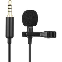 Mini Portable Clip-on Lapel Lavalier Condenser Mic Wired Microphone for iPhone Mobile Phone DSLR Camera Laptop