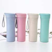 Zogift Custom logo reusable biodegradable bamboo fiber coofe cupTravel Water Bottle