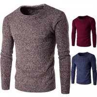 Thermal Knitted Cotton Long Sleeve Sweater