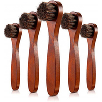 Amazon Hot Sale Horsehair Bristles Dauber Brush Shoe Polish Brush With Wooden Handle