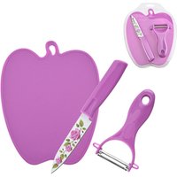Mini size fruit knife peeler set with reversible cutting board