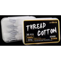 30pcs/Box A-touch THREAD Vape Cotton 60MM*3MM Shoelace 100% Organic Cotton for Electronic Cigarette Accessory DIY RDA/RTA/RDTA
