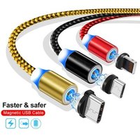 30 Pecent Off Amazon Best Selling 360 Rotation Led 3 in 1 Magnetic USB Charging Cable Micro Type C Cable for Mobile Phone