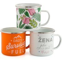 Bright Colors and Classic Look Tea Coffee Mug Set, Enamel Drinking Mugs Cups for Home Use/Office/Party or Camping