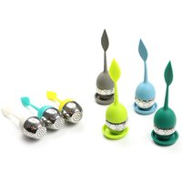 Wholesale Silicone Leaf Lid Set of 1 Tea Infuser Leaf Strainer Handle with Steel Ball