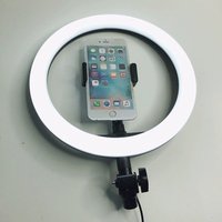 Universal 10" Circle Beauty ring light clip mobile phone holder usb led flash selfie light