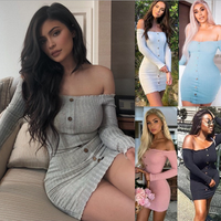 2019 New fashion Sexy Cotton Strapless Hip Women Dress