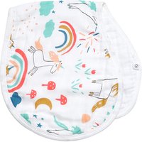 Unicorn Waterproof Reversible Bamboo Cotton Muslin Burp Cloth & Bib