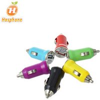 Cheapest the bullet colorful car charger usb 500MA with iC for mobile phone