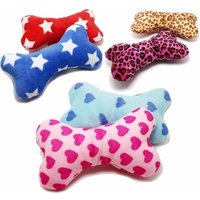 Colourful Squeaky Plush Pet Bone Dog Toy