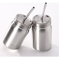 500ml stemless Mason Jar with lid and straw double wall stainless steel vacuum mason tank mason tumbler