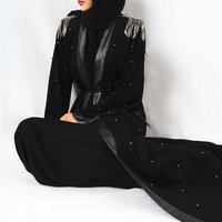 Pearl Beaded Muslim Kimono Abaya