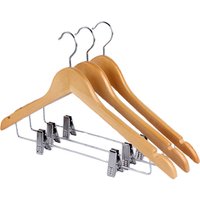 Cloth hanger making factory sells Wooden Hanger For Bikini with clips,anti-theft hotel hanger
