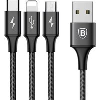 Baseus Hot Selling 3 in 1 USB Charging Charger And Date Sync Cable For iPhone & Micro USB & Type c