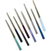 Cathylin wholesale bulk luxury korean japanese with custom logo reusable titanium metal stainless steel chopsticks