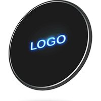 Promotion gifts Led wireless charger for iphone xs xr custom logo quick charging pad for huawei P30 P20