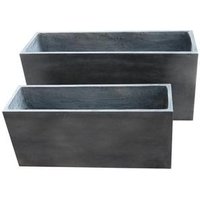 Lightweight Rectangular Fiberstone Planter