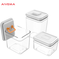 Kitchen Square Plastic Apothecary Honey Jars Airtight food storage containers with lids seal Candy Flour and Sugar Canisters box