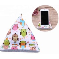 Digital printing microfiber fur bean bag cell phone holder, colorful bean bag lazy bed desktop mobile phone holder stand