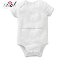 Plain 100% Cotton Short Sleeve Bodysuit