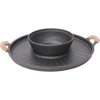 Best price BBQ double faced dual purpose cast iron reversible skillet round griddle grill pan