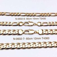 45311 Xuping different size Cuban link chain made copper alloy gold plated necklace