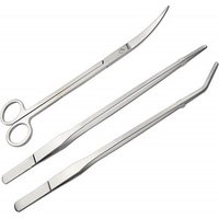 FEITA 3pcs Stainless Steel Aquarium Fish Tank Kit Fish Starter Kits for Pruning Cleaning Water Plant Grass