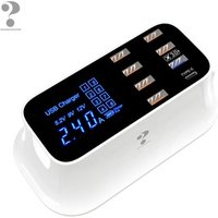 8-port smart charger super 3.0 fast charging type-C with display charger for mobile phone