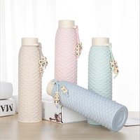 Double Wall Glass Water Bottle with Wheat Straw Shell