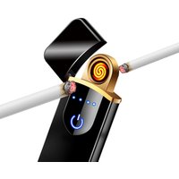 USB Rechargeable Heat Coil Lighter, Custom Logo Windproof Electronic Fingerprint Induction Cigarette Lighter