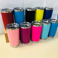 Double wall vacuum travel mug 20oz stainless steel tumbler wholesale with straw