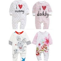 100% Cotton Long Sleeve Rompers