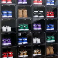 plastic stackable drop front shoe box shoe container