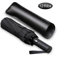 Luxury 3 Folding Compact Umbrella Leather Cover