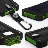 2018 Solar Power Bank Real 20000mAh Portable Solar Mobile Phone Charger with Dual Ports Led Light Waterproof Solar Power Bank