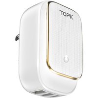 Free Shipping TOPK 17W 3 Port LED Light Mobile Cell Phone UK EU US USB Wall Charger