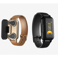 2019 new design 2 in 1 heart rate smart bracelet with Bt5.0 earbuds Activity tracker smart talk band T89 from Vidhon
