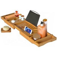 Bamboo Over Bath Rack Tidy Bathroom Storage Stand Tray Bath Caddy